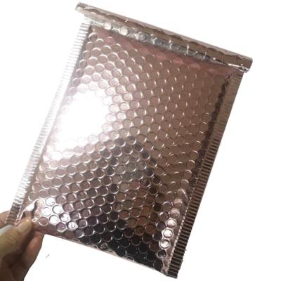 China Moisture Proof Co-extruded Custom Plastic Rose Metallic Color Bubble Mailer Poly Wrap Padded Mailing Bag Envelope Express-use Shipping Pouch for sale