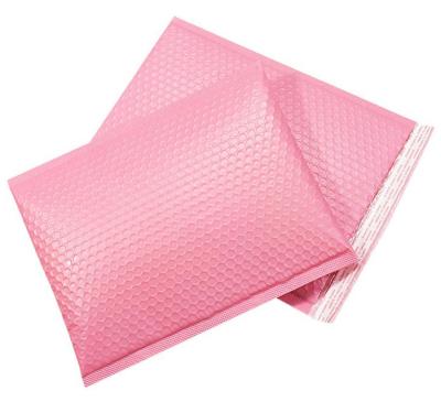 China Moisture Proof Premium Co-extruded Pink Self-sealed Bubble Mailer Printed Poly Wrap Padded Mailing Bag Envelope Express-use Shipping Pouch for sale