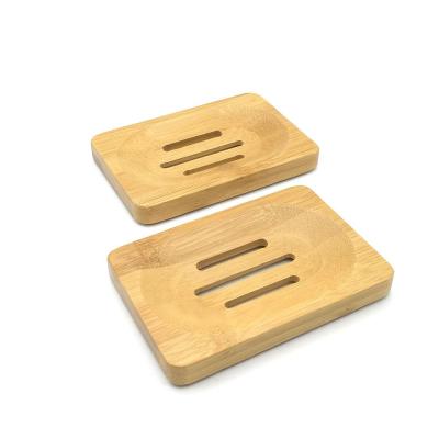 China High Quality Natural Bamboo Soap Dish Holder Sustainable Soap Saver Bamboo 2 Pack Suitable For Bathroom And Kitchen Use for sale