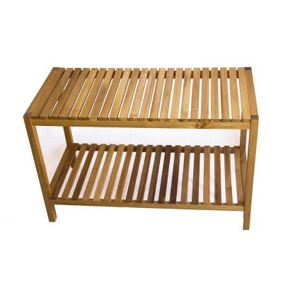 China Simple Modern Home Furniture Eco-friendly Acacia Shoe Rack Organizer Bench Bathroom Shelf for sale