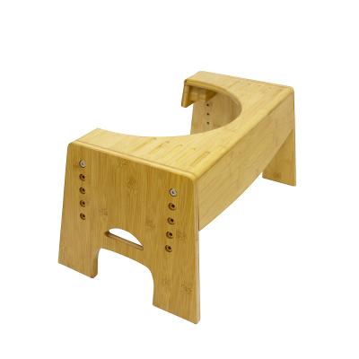 China Eco - Friendly Bamboo Wood Toilet Manufacturer Height Step Stool Adjustable Bathroom Seat for sale