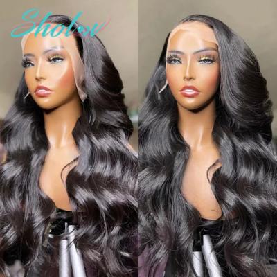 China Best 13*4 10a body wave loose wave film lace frontal wigs for good price, virgin hair wig bundle with frontal hair for sale