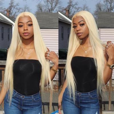 China White Blonde Wave Hair Long 613 Silky Straight Lace Up Silky Straight Full Lace Front Wig Ombre Silk Top Wig Hair For Black Women for sale