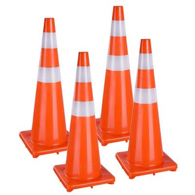 China High Visible Custom Traffic Safety Cones 28 Inch Black Base Triangle Cone for sale