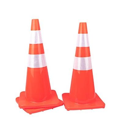 China AU/NZ High Visible Level 28 Inch Grade High Grade Reflector PVC Fat Traffic Cone With Black Base for sale