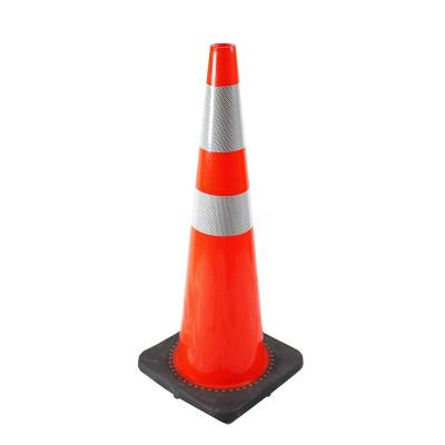 China High PVC 36 Inch 90cm Visible Fluorescent Orange Flat Road Traffic PVC Safety Cone Sell Well for sale