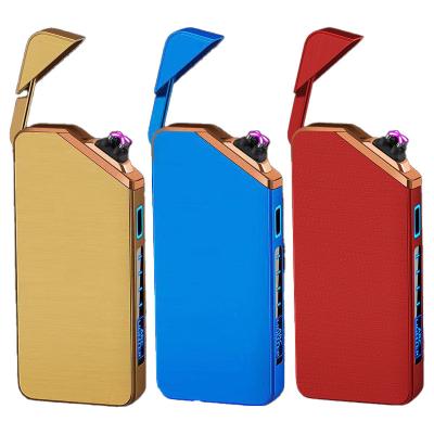 China Cigarette Touch Smelling Flameless Dual Plasma Metal Lighter USB Rechargeable Cigarette Accessories Arc Electric Outdoor Windproof for sale