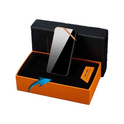 China Windproof Electric Outdoor Cigarette Lighter Touch Smelling Metal Arc Flameless Double Plasma USB Rechargeable Lighters Cigarette Accessories for sale