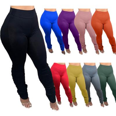 China Wholesale Breathable Pleated Solid Color Gaiters Sweatpants Pants Women Summer Stacked Sports Tracksuit for sale