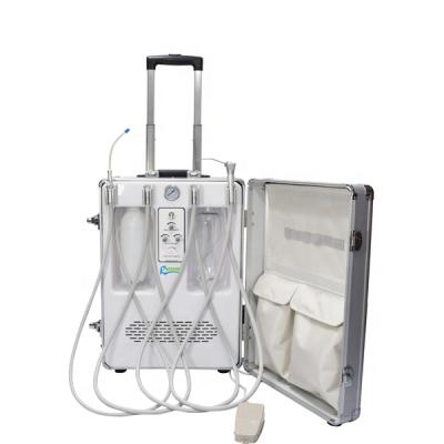 China Plastic Silver Color Portable Dental Unit With Built In Ultrasonic Scaler And 550W Compressor for sale