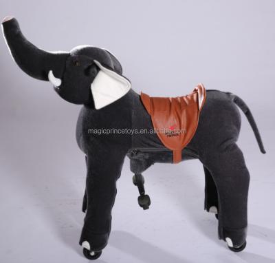 China Cute Stuffed Plush Elephant Walking Toys With Wheels Riding Animal PASSAGE CERTIFICATE for sale