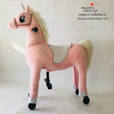 China Ride on Toy MECHANICAL PINK UNICORN WALKING HORSE FOR RENTAL IN AMUSEMENT PARK PONY RIDE CYCLE TOY for sale