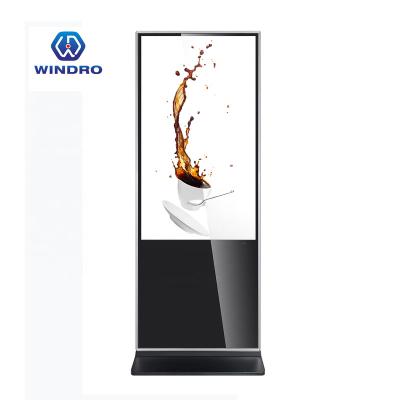 China Windro Indoor Floor Stand Digital Signage 43 49 55 65 Inch Advertising Touch Screen Outdoor LCD Totem for sale