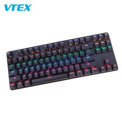 China Wholesale High Quality Wireless USB PC Gaming Keys 87 Wired Mechanical Computer Keyboard à venda