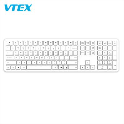 China Slim 110 Keys Three Zone Plastic Wireless Rechargeable Wireless Desktop Gaming Keyboard Custom Logo for sale