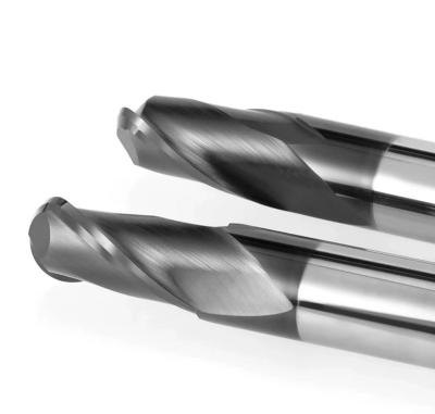 China Solid Cast Iron XCJ Carbide 2 Flute Ball Nose Endmill TiSiN-Coated Milling Cutter For Special CNC Use Stainless Steel for sale