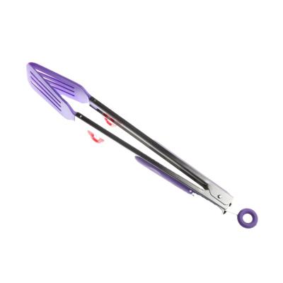 China Food Grade Multifunctional Sustainable Heat Resistant Easy Store Cleaning Stainless Steel Kitchen Cooking Long BBQ Grill Tongs for sale