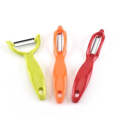 China High Quality Kitchen Tools Stocked Plastic Handle Stainless Steel Kitchen Tools 3 Pcs Fruit Vegetable Apple Ginger Peeler for sale