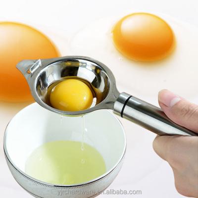 China Viable Hot Sale Kitchen Amazon Handle Hook Stainless Steel Long Egg White Yolk Separator for sale