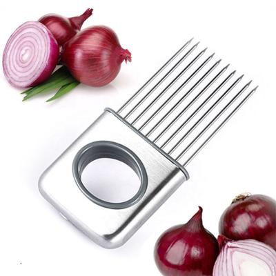 China Sustainable Food Grade Pancakes Stainless Steel Tools Onion Holder Eco Friendly Vegetable Slicer for sale