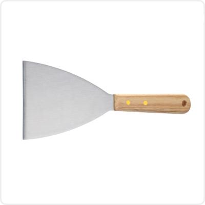 China Viable Kitchen Stainless Steel Handle Barbecue Pizza Pancake Pizza Crepe Beef Steak Spatula Camping Commercial Wooden Spatula for sale