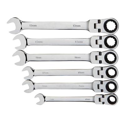 China Hot Selling Carbon Steel C-RV Flexible Adjustable Ratchet Tools Dual Function Wrench for sale