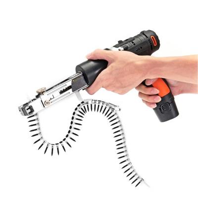 China Hot Selling Plastic Stainless Steel Auto Nail Gun Adapter + With Chain 50Pcs Nails Electric Drill Screw Gun With Chain Ferramentas for sale