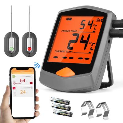 China Plastic Blue Tooth Meat Thermometer, Digital BBQ Grill Thermometer, Smart Grill Meat Thermometer with 2 Probes for sale