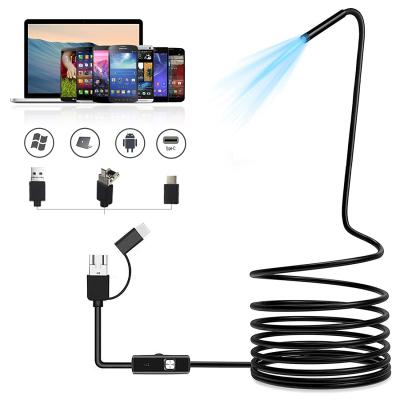 China Hot Selling USB 3 in 1 Endoscope Snake Inspection Camera Waterproof Pipe 7mm Endoscope Camera 1/9 Inch for sale