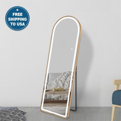 China LED Arched Aluminum Dressing Mirror for Full Length Wall in Bedroom or Dressing Space for sale