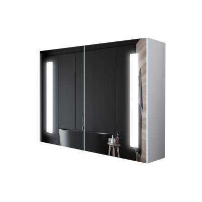 China USA Wall Bathroom Lighted Feature Smart LED Round Mirror Cabinet with Mirrored Cabinets for sale