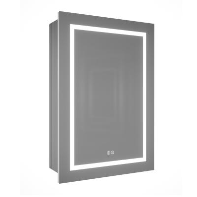 China Rust Resistant Aluminium Cabinet Modern Hotel Wall Mounted LED Backlit Bathroom Mirror for sale