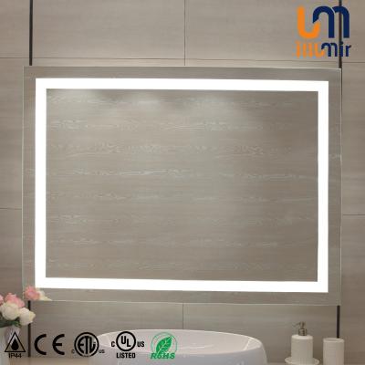 China Hotel Decoration LED Mirror With Light Dimming Defogger Rectangle Shape for sale