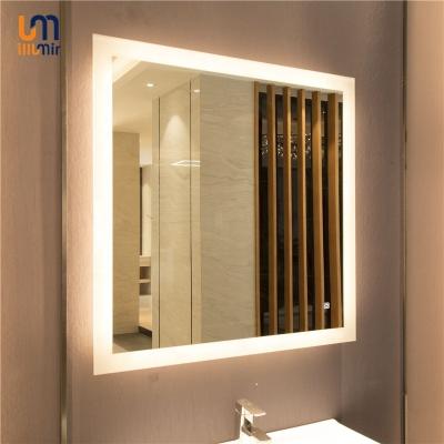 China Touch Sensor Ice-flower Bathroom Illuminated Wall Mount LED Vanity Makeup LED Mirror for sale