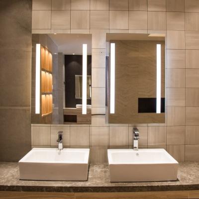 China Wall Decoration Square Led Bathroom Mirror Custom For Luxury Hotel/Home for sale