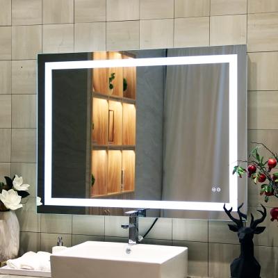 China Modern Luxury Style IP44 Touch Demmer LED Bulbs Anti-fog Bathroom Illuminated LED Mirror with Speaker for sale