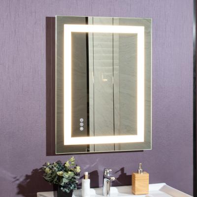 China Rectangular Front Lighted LED Bathroom Wall Mirror with 5mm Copper Free Silver Mirror for sale