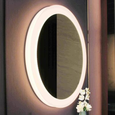 China Hotel badkamer accessoires LED slimme ronde spiegel met touch switch en 120pcs LED Te koop