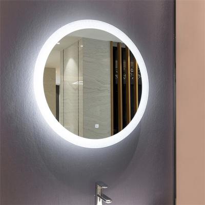 China Touchable Screen Wall Hanging Large Shower Mirror Adjustable Brightness LED Bathroom for sale