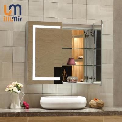 China Wall Mounted Bathroom Cabinet With Light Modern Style and Voltage 100-240V 50/60HZ for sale