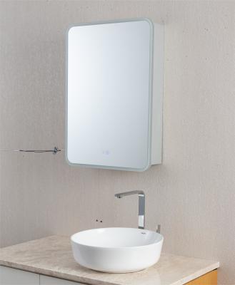 China 2023 Double Door Anti-fog LED Touch Sensor Mirror Cabinet with Adjustable Glass Shelf for sale