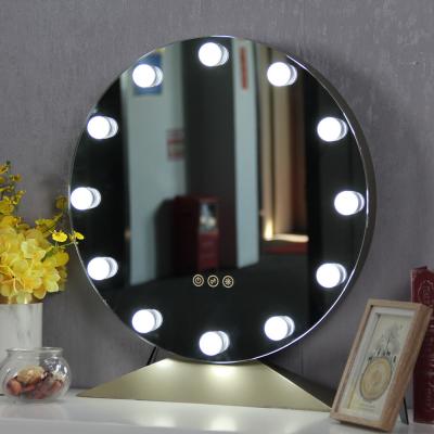 Chine Sensor tactile miroir de maquillage avec lumières miroir cosmétique rond avec réglage de la température de couleur à vendre