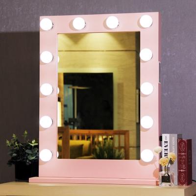 China Dimmable LED Lighted Hollywood Vanity Mirror with Music Player and Adjustable Lights for sale