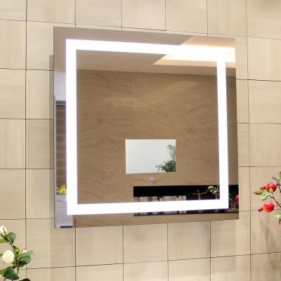 Cina Luce naturale calda specchio illuminato TV Residenziale specchio LED bagno con TV in vendita