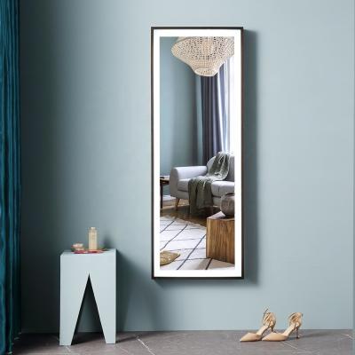 China Surface Mounted Wooden Frame Full Length Mirror with LED Light Color Temperature 6000K for sale