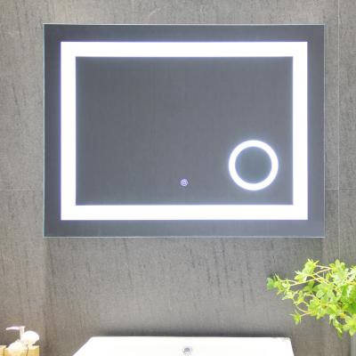 China Smart Touch Sensor Anti-fog Led Mirror For Hotel Bathroom With Silver Lenses Material for sale