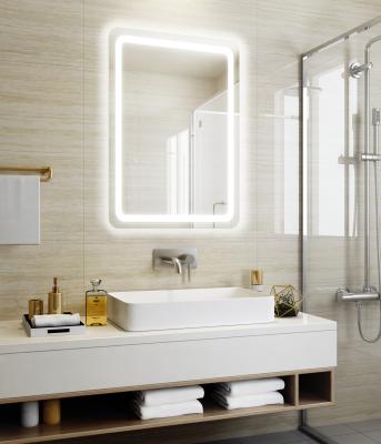 Chine Hôtel de luxe vitrage affichage du temps murale montée maquillage de bain éclairé salle de bains LED miroir intelligent à vendre