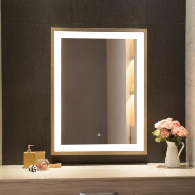 China Wall Mounted Framed LED Mirror with Touch Switch and High Output Lighting Source for sale