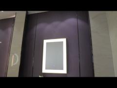 Bathroom Decoration Makeup Wall Mounting Vanity Framed LED Mirror With Temperature Display