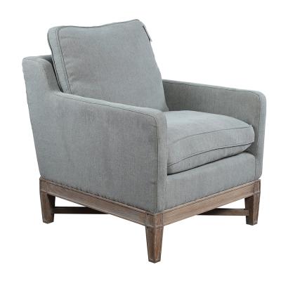 China Modern Modern Futon Canvas Armchair With Oak Cross Base For Living Room for sale